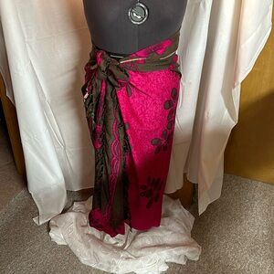 Bathing suit wrap bring and pink